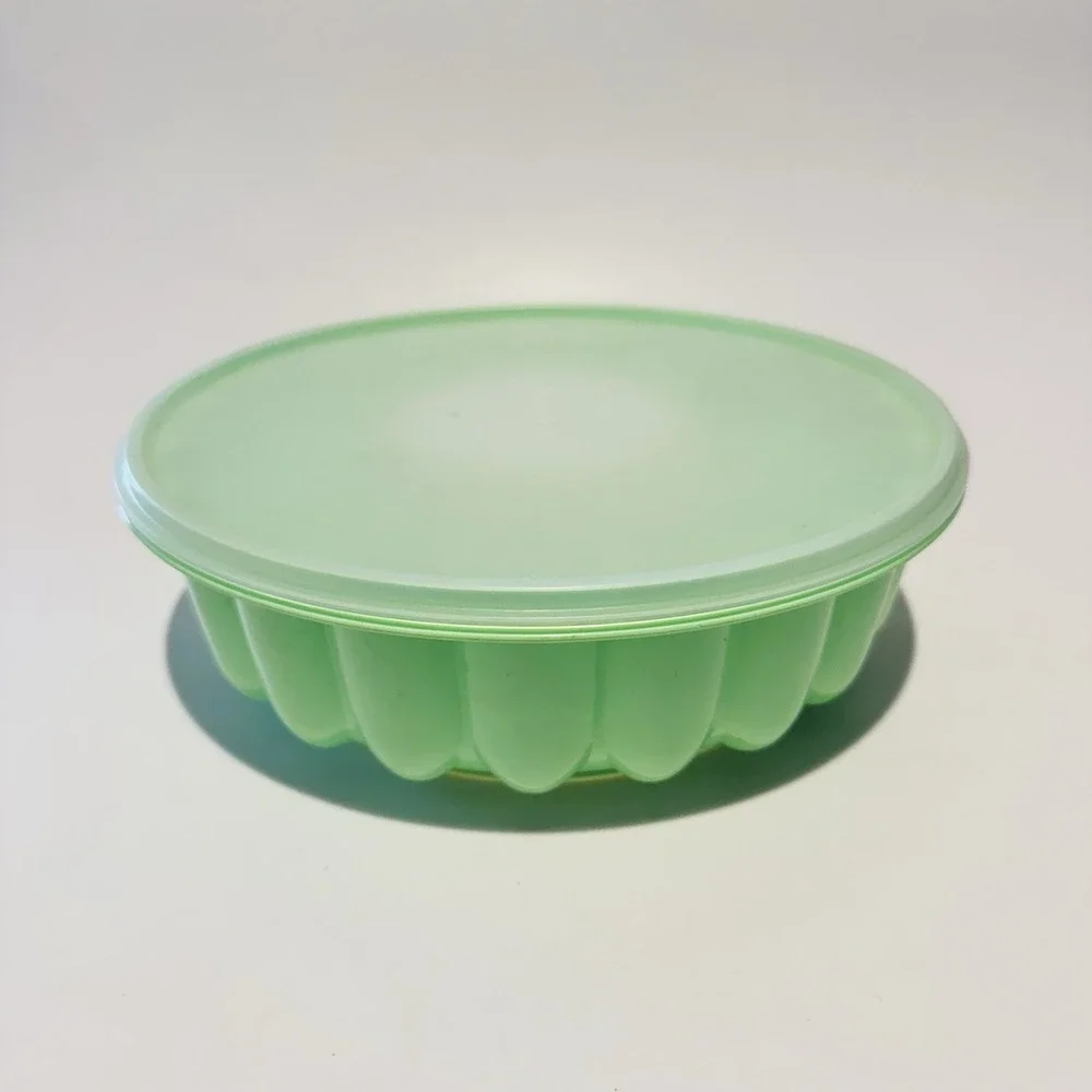 Vintage Tupperware 3pc Jel-N-Serve Jello Ice Cream Mousse Mold  Mint Green‎ 1201